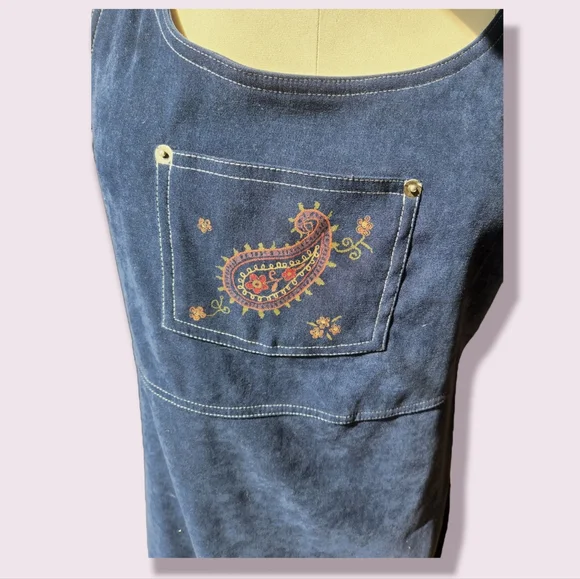 Vintage- 90s Maxi Overall Dress- Size M - Picture 4 of 6